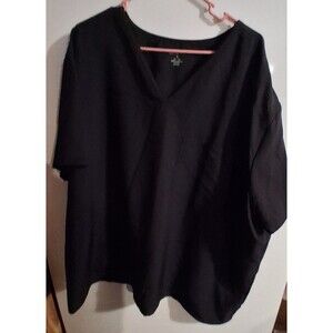Scrubstar Black Short Sleeve V-neck Scrub Top Sz 3X